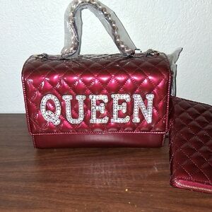 Que Metallic Red Quilted Mini Bag